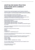 ASCP BLOOD BANK PRACTICE QUESTIONS WITH CORRECT ANSWERS&excl;&excl;