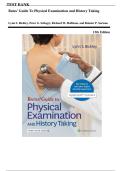 Bates' Guide to Physical Examination & History Taking 13th Edition Test Bank &vert; Complete Q&A