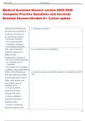 Medical Assistant Newest version 2025-2026  Complete Practice Questions and Accurate  Detailed AnswersGraded A&plus; Latest update  