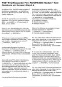 POST First Responder First Aid&sol;CPR&sol;AED&colon; Module 1 Test Questions and Answers Rated A