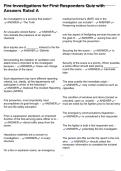 Fire Investigations for First Responders Quiz with Answers Rated A