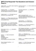 MPTC First Responder Test Questions and Answers Rated A