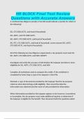 HR BLOCK Final Test Review Questions with Accurate Answers