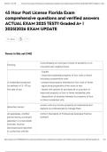 45 Hour Post License Florida Exam comprehensive questions and verified answers ACTUAL EXAM 2025 TEST&excl;&excl; Graded A&plus; &vert; 2025&vert;2026 EXAM UPDATE