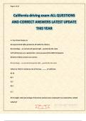 California driving exam ALL QUESTIONS AND CORRECT ANSWERS LATEST UPDATE THIS YEAR