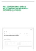 FIRE SUPPORT CERTIFICATION WRITTEN EXAM QUESTIONS WITH COMPLETE SOLUTIONS&excl;&excl;