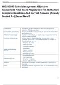 WGU D099 Sales Management Objective  Assessment Final Exam Preparation for 2025&sol;2026  Complete Questions And Correct Answers &vert;Already  Graded A&plus;&vert;&vert;Brand New&excl;&excl; 