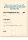 California RDH Law and Ethics exam ALL QUESTIONS AND CORRECT ANSWERS LATEST UPDATE THIS YEAR