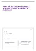 NATIONAL FIREFIGHTER SELECTION TEST STUDY GUIDE QUESTIONS & ANSWERS&excl;&excl;