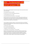 Fundamentals exit HESI with correct answers 2025&sol;2026