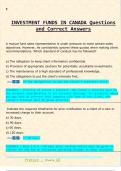INVESTMENT FUNDS IN CANADA Questions  and Correct Answers
