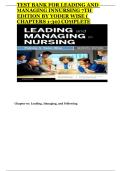 Leading and Managing in Nursing &lpar;7th Edition&comma; Yoder-Wise&rpar; &ndash; Complete Test Bank &lpar;Chapters 1&ndash;30&rpar;