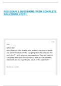 FOS EXAM 1 QUESTIONS WITH COMPLETE SOLUTIONS 2025&excl;&excl;