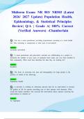 Midterm Exam&colon; NR 503&sol; NR503 &lpar;Latest 2026&sol; 2027 Update&rpar; Population Health&comma; Epidemiology&comma; & Statistical Principles Review&vert; Q&sol;A &vert; Grade A&vert; 100&percnt; Correct &lpar;Verified Answers&rpar; -Chamberlain