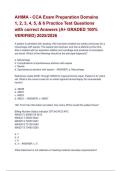 AHIMA - CCA Exam Preparation Domains 1&comma; 2&comma; 3&comma; 4&comma; 5&comma; & 6 Practice Test Questions with correct Answers &lpar;A&plus; GRADED 100&percnt; VERIFIED&rpar; 2025&sol;2026