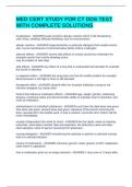 MED CERT STUDY FOR CT DDS TEST WITH COMPLETE SOLUTIONS