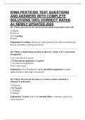 IOWA PESTICIDE TEST QUESTIONS AND ANSWERS WITH COMPLETE SOLUTIONS 100&percnt; CORRECT RATED A&plus; NEWLY UPDATED 2025
