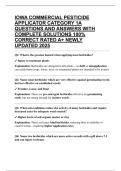 IOWA COMMERCIAL PESTICIDE APPLICATOR CATEGORY 1A QUESTIONS AND ANSWERS WITH COMPLETE SOLUTIONS 100&percnt; CORRECT RATED A&plus; NEWLY UPDATED 2025