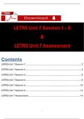 LETRS Unit 7 Sessions 1-6 & Assessment &vert; Reading Instruction Strategies & Answers