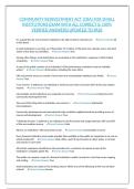 COMMUNITY REINVESTMENT ACT &lpar;CRA&rpar; FOR SMALL INSTITUTIONS EXAM WITH ALL CORRECT & 100&percnt; VERIFIED ANSWERS&vert;UPDATED TO PASS