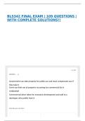BLS342 FINAL EXAM &vert; 109 QUESTIONS &vert; WITH COMPLETE SOLUTIONS&excl;&excl;