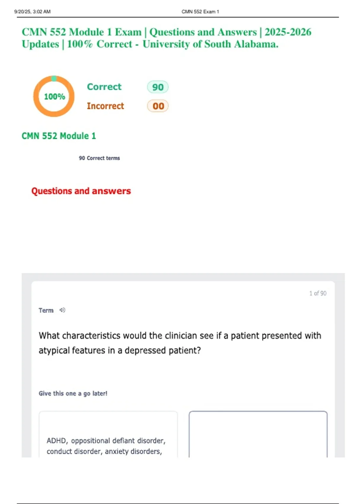 CMN 552 Module 1 Exam | Questions and Answers | Updates | 100% Correct ...