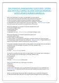 CRA FINANCIAL MANAGEMENT QUESTIONS - SPRING 2026 WITH ALL CORRECT & 100&percnt; VERIFIED ANSWERS&vert; LATEST UPDATE&vert;ALREADY GRADED A&plus;