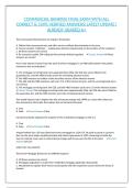 COMMERCIAL BANKING FINAL EXAM WITH ALL CORRECT & 100&percnt; VERIFIED ANSWERS&vert;LATEST UPDATE&vert; ALREADY GRADED A&plus;