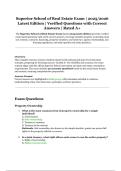 Superior School of Real Estate Exam &ndash; 2025&sol;2026 Edition &vert; Verified Questions & Correct Answers