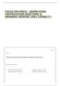 FOCUS ON FORCE - ADMIN EXAM CERTIFICATION QUESTIONS & ANSWERS VERIFIED 100&percnt; CORRECT&excl;&excl;