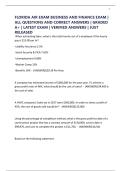 FLORIDA AIR EXAM BUSINESS AND FINANCE EXAM &vert; ALL QUESTIONS AND CORRECT ANSWERS &vert; GRADED A&plus; &vert; LATEST EXAM &vert; VERIFIED ANSWERS &vert; JUST RELEASED