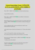 General knowledge Exam 3 UPDATED  ACTUAL QUESTIONS AND CORRECT  ANSWERS