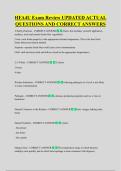 HFA4U Exam Review UPDATED ACTUAL  QUESTIONS AND CORRECT ANSWERS
