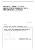 N125 FINAL WEEK 5 &lpar;HEALTH ASSESSMENT 1&rpar; QUESTIONS WITH 100&percnt; CORRECT ANSWERS&excl;&excl;