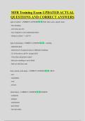 MFR Training Exam UPDATED ACTUAL  QUESTIONS AND CORRECT ANSWERS