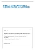 NURS-172 EXAM 2 QUESTIONS & ANSWERS VERIFIED 100&percnt; CORRECT&excl;&excl;