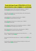 Truck driving Exam UPDATED ACTUAL  QUESTIONS AND CORRECT ANSWERS