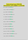 Truck driving Exam UPDATED  QUESTIONS AND CORRECT ANSWERS
