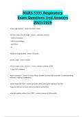 NURS 5335 Respiratory Exam Questions And Answers 2025&sol;2026