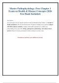 Pathophysiology Exam&colon; Concepts of Health & Disease Test Bank 2026