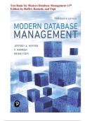 Test Bank for Modern Database Management 13th Edition by Hoffer&comma; Ramesh&comma; and Topi