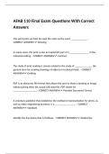 AFAB 110 Final Exam Questions With Correct Answers