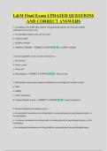 L&M Final Exam UPDATED QUESTIONS  AND CORRECT ANSWERS