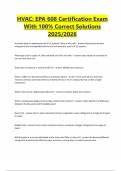 HVAC&colon; EPA 608 Certification Exam With 100&percnt; Correct Solutions 2025&sol;2026