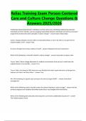 Relias Training Exam Person-Centered Care and Culture Change Questions & Answers 2025&sol;2026