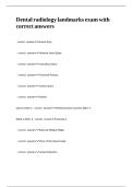Dental radiology landmarks exam with correct answers