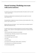 Dental Assisting 2 Radiology test exam with correct answers