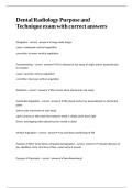 Dental Radiology Purpose and Technique exam with correct answers&period;