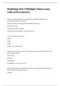 Radiology Test 1 Multiple Choice exam with correct answers&period;