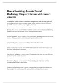 Dental Assisting- Intro to Dental Radiology Chapter 21 exam with correct answers